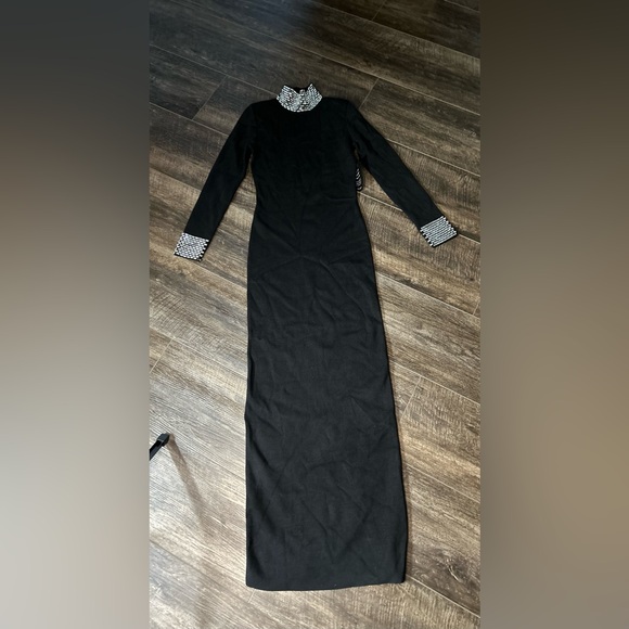 Retrofete  Monroe Embellished Knit Black Long Dress sparking crystals size Small - Picture 3 of 6